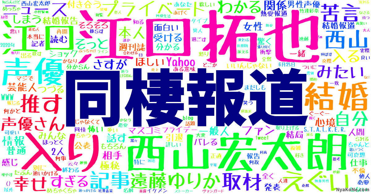 同棲報道 の感情分析 Nyakone