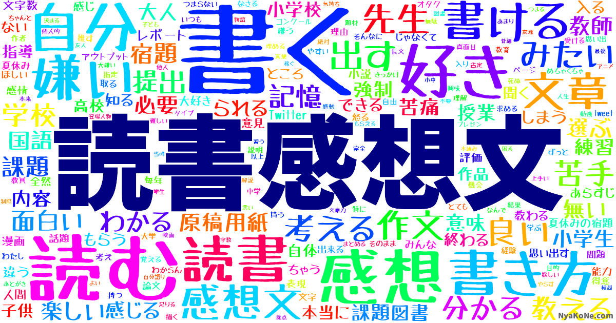 読書感想文 の感情分析 Nyakone