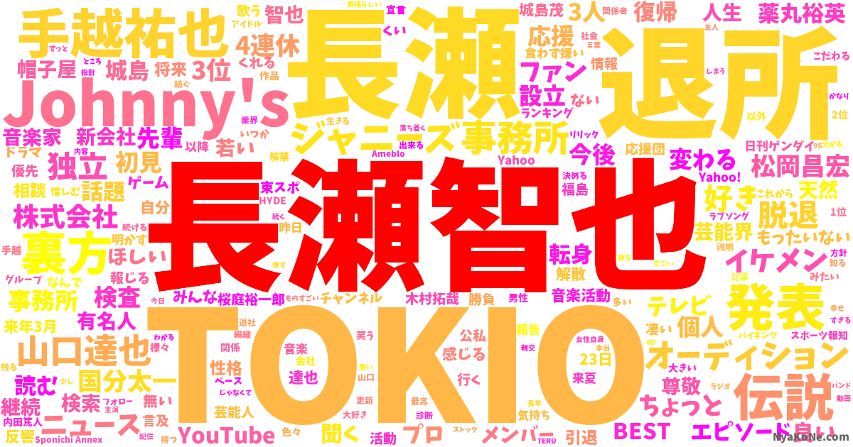 長瀬智也 の感情分析 Nyakone