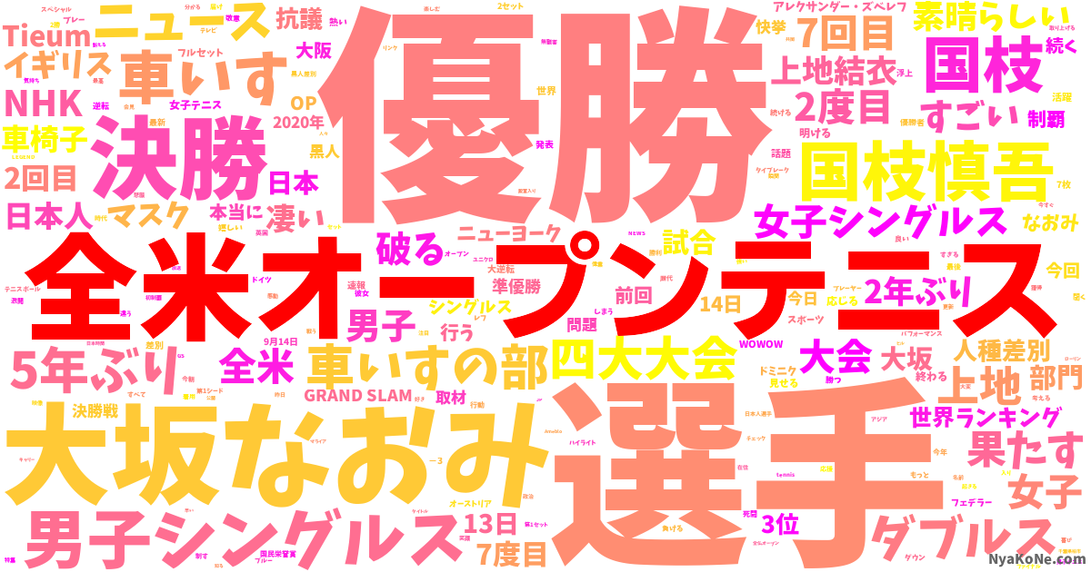 全米オープンテニス の感情分析 Nyakone