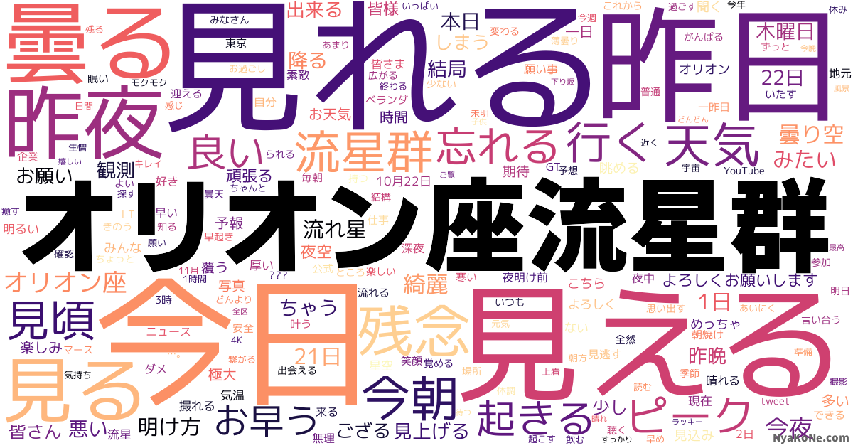 オリオン座流星群 の感情分析 Nyakone