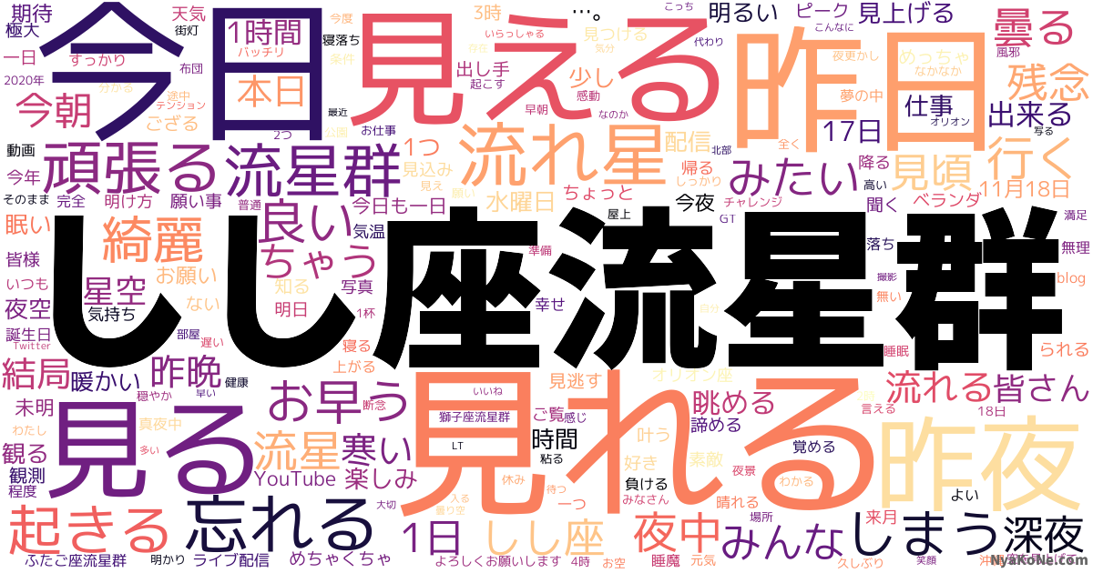 しし座流星群 の感情分析 Nyakone