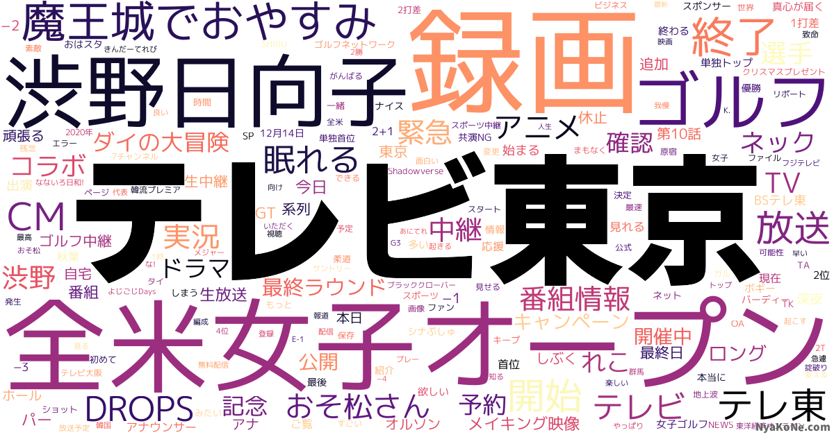 テレビ東京 の感情分析 Nyakone