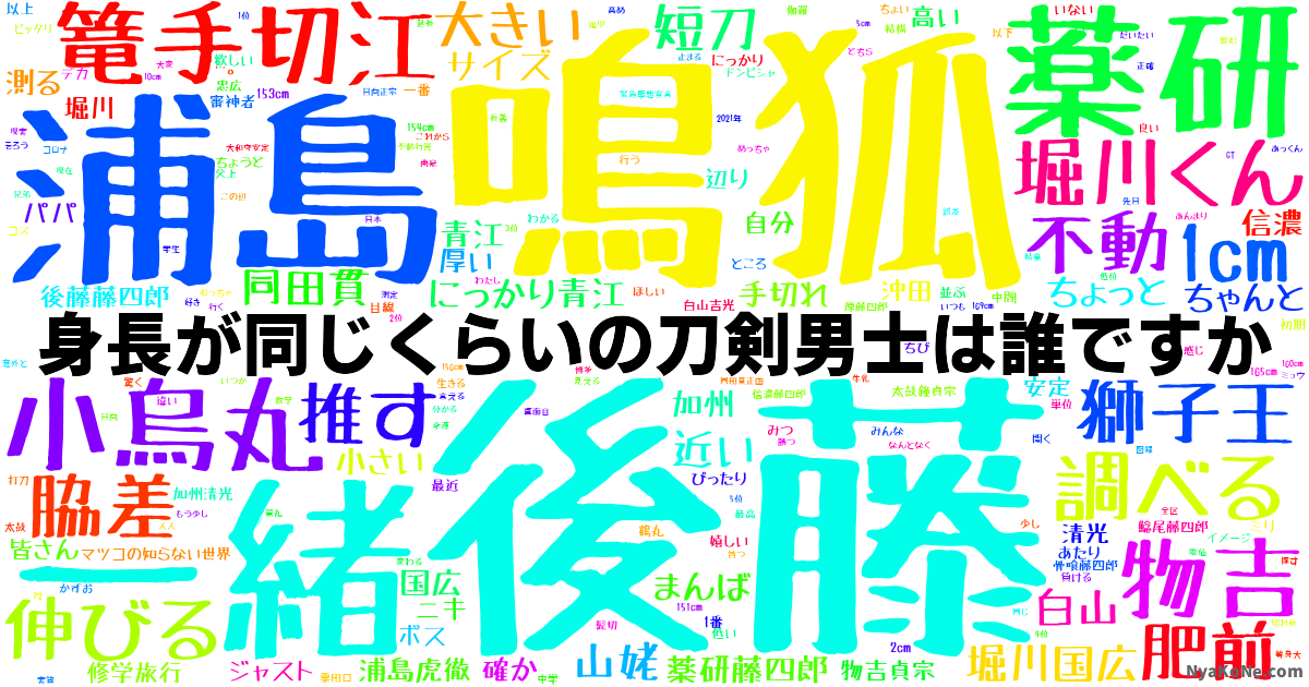 身長が同じくらいの刀剣男士は誰ですか の感情分析 Nyakone