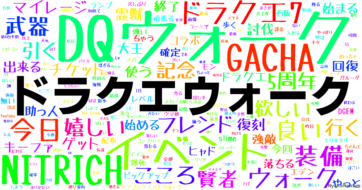 ドラクエウォーク の感情分析 Nyakone