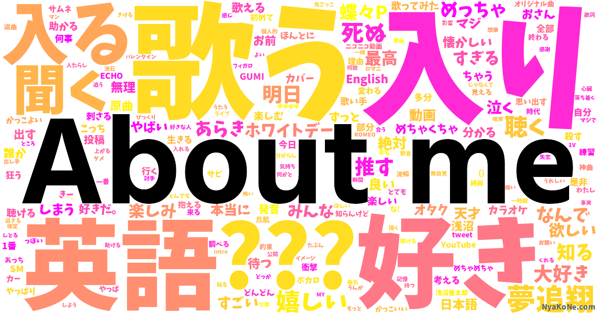 About Me の感情分析 Nyakone