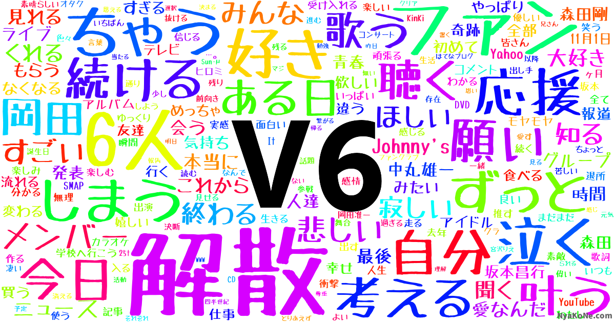 V6 の感情分析 Nyakone