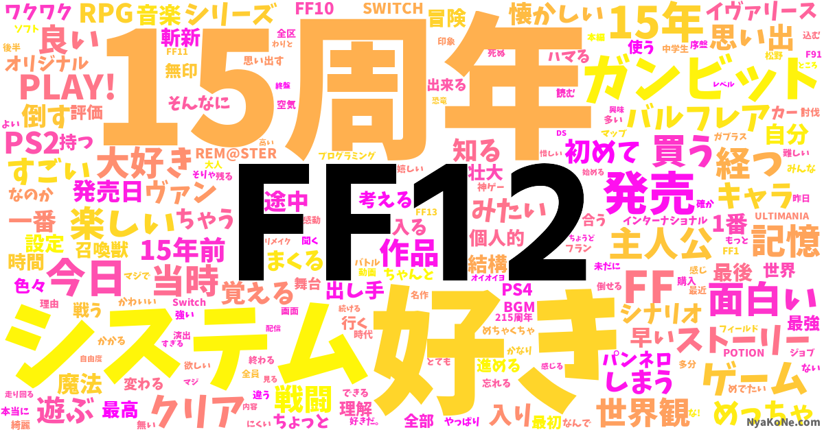 Ff12 の感情分析 Nyakone