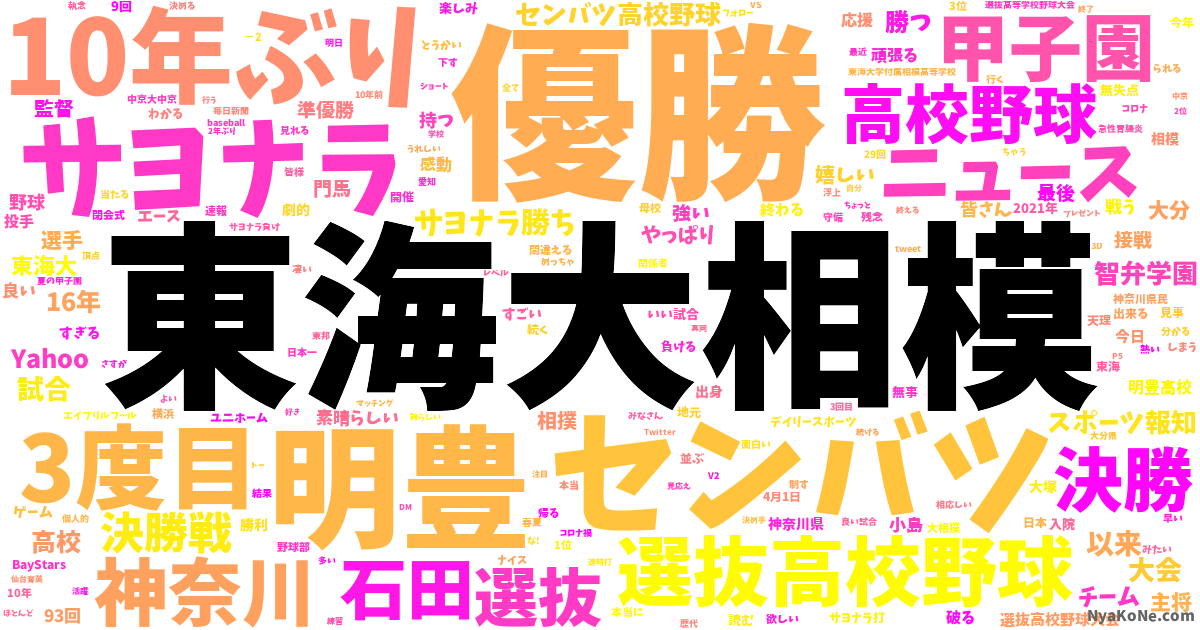 東海大相模 の感情分析 Nyakone