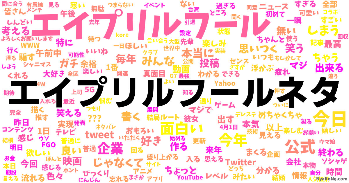 エイプリルフールネタ の感情分析 Nyakone