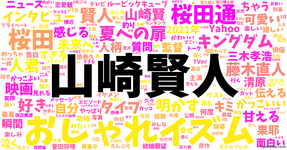 山崎賢人 の感情分析 Nyakone